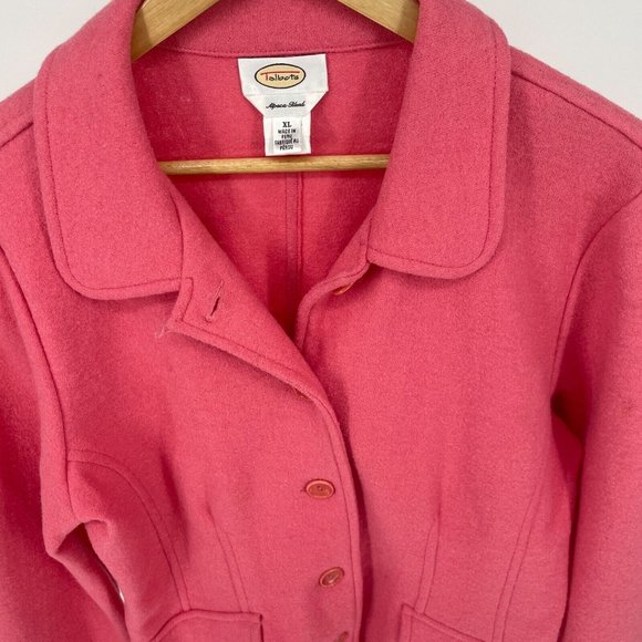 Talbots Alpaca Wool Pink Lightweight Button Front Jacket XL - Picture 4 of 14